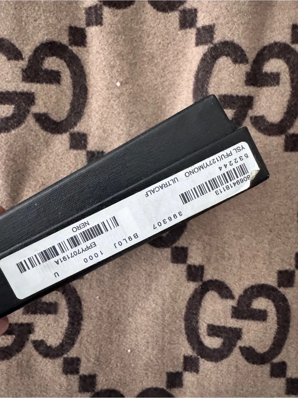 Yves Saint Laurent Black Croc-Embossed Leather Money Clip